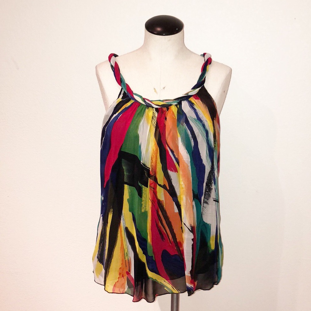 Matty M Watercolor Silk Top M